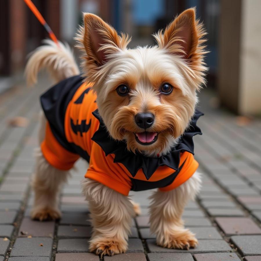 Trang phục Halloween tự làm cho chó Yorkie