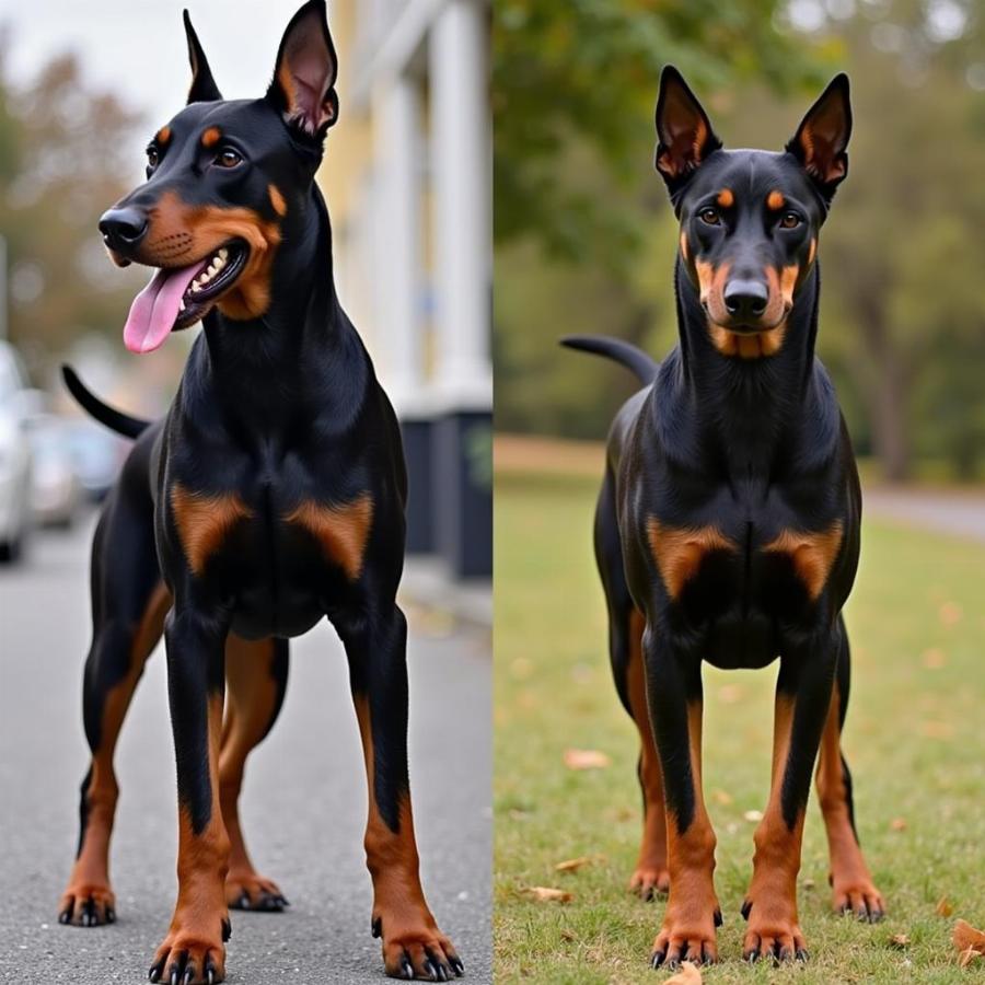 Doberman Pinscher and Beauceron