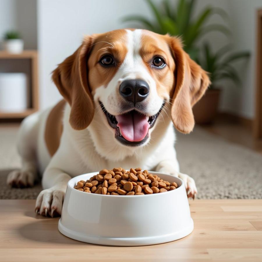 Dog Enjoying Healthy Dog Food