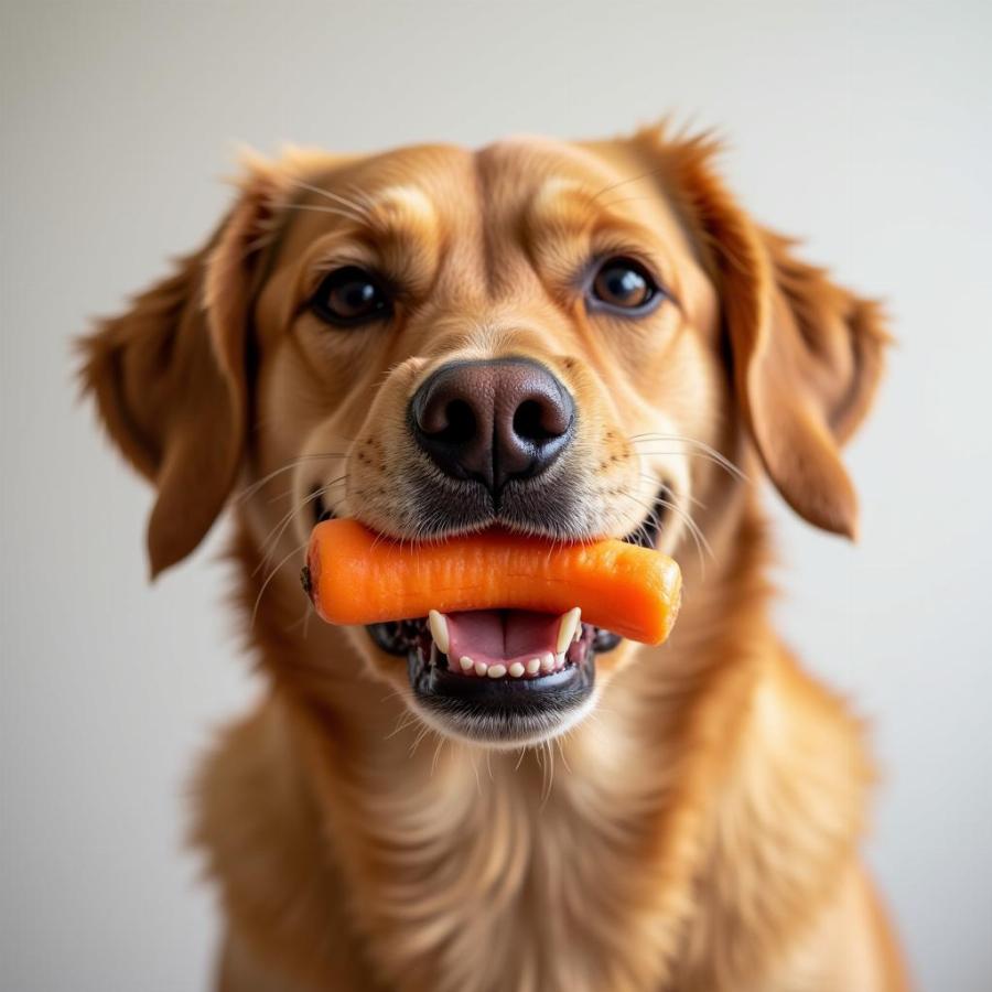 Dog Eating Healthy Treat