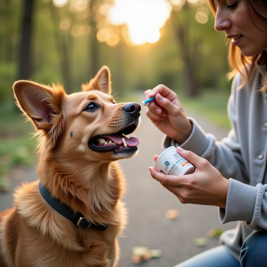 Dog Receiving Antirobe Medication