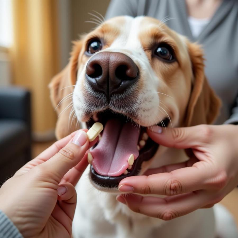 Dog Taking Medication