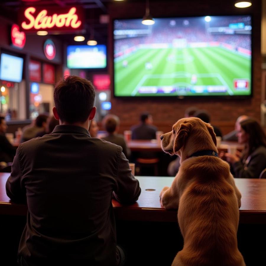 Dog Watching Sports with Owner