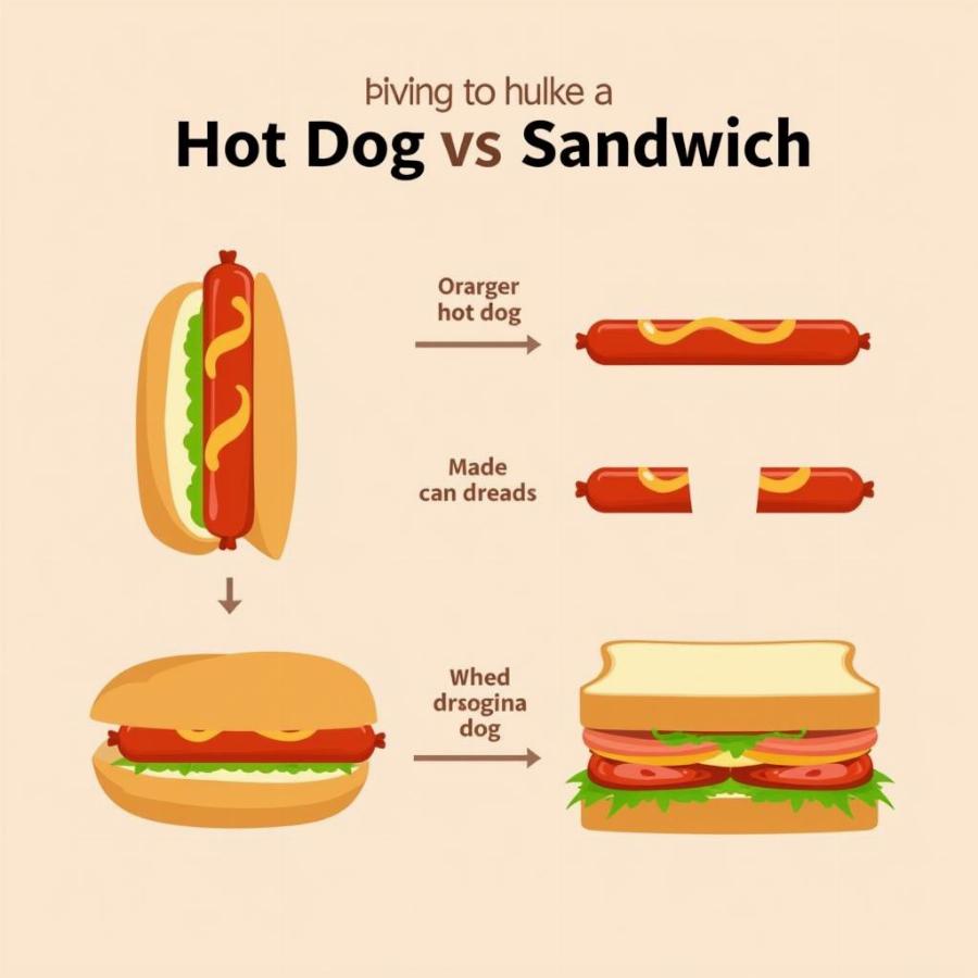 So sánh hình ảnh hot dog và sandwich