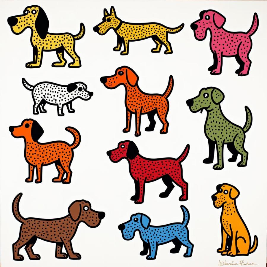 Keith Haring Inspired Dog Art