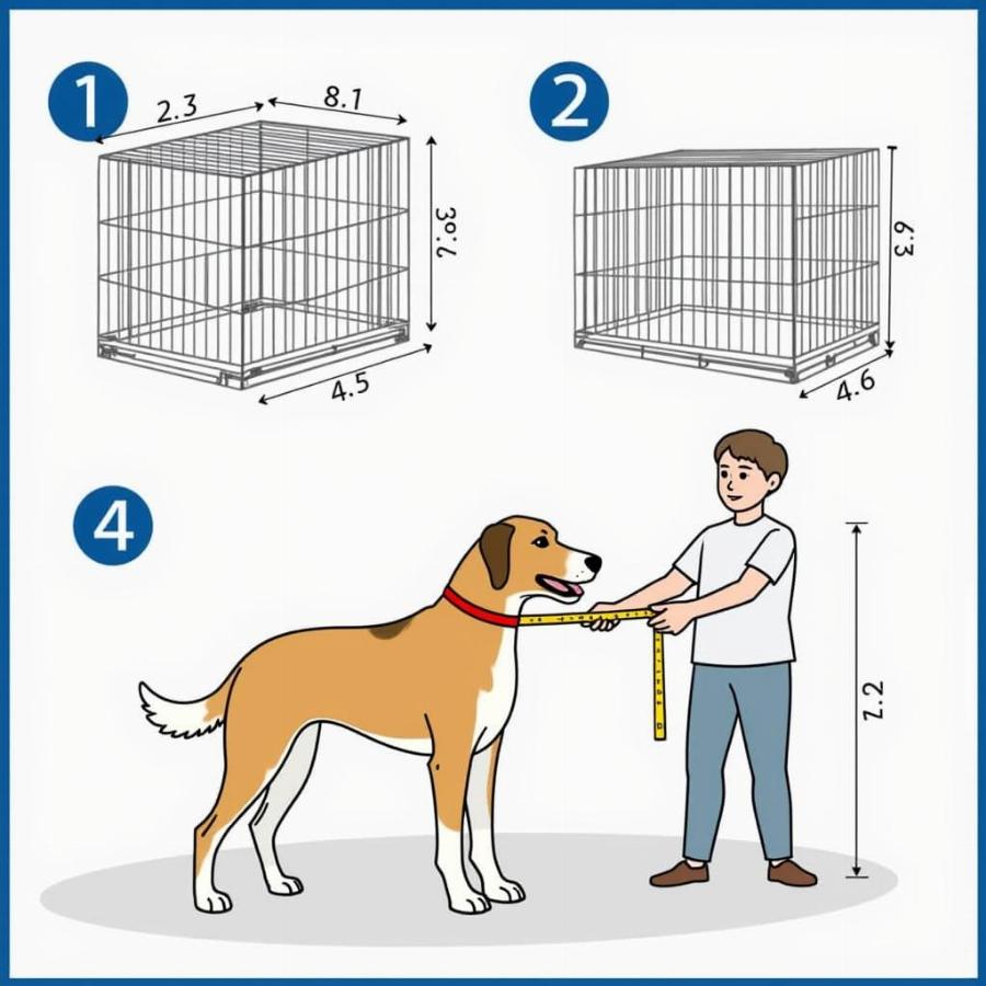 Measuring a dog for a car crate