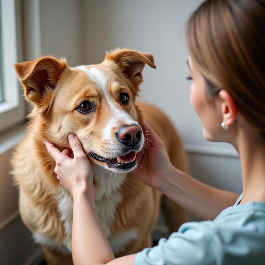 Checking Dog's Skin After Shampoo Application