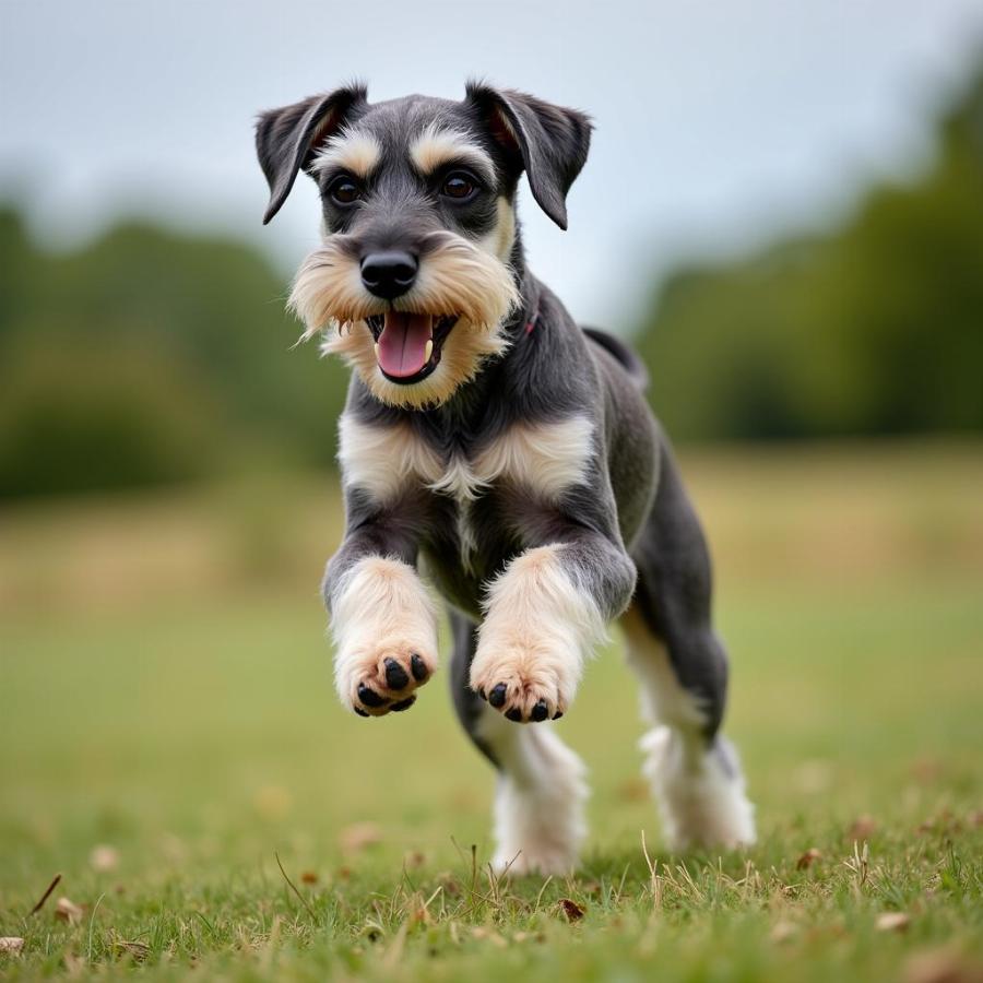 Miniature Schnauzer Playing