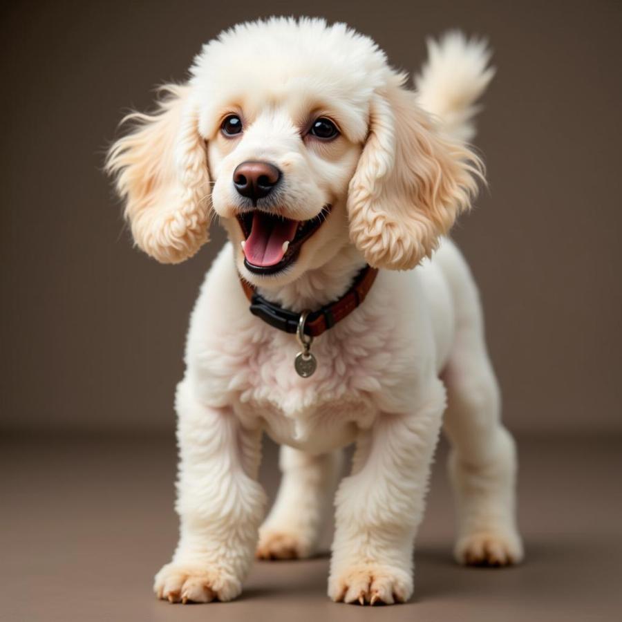 Chó Poodle cảnh đang sủa