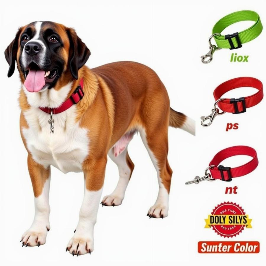 Saint Bernard with a Nylon Collar