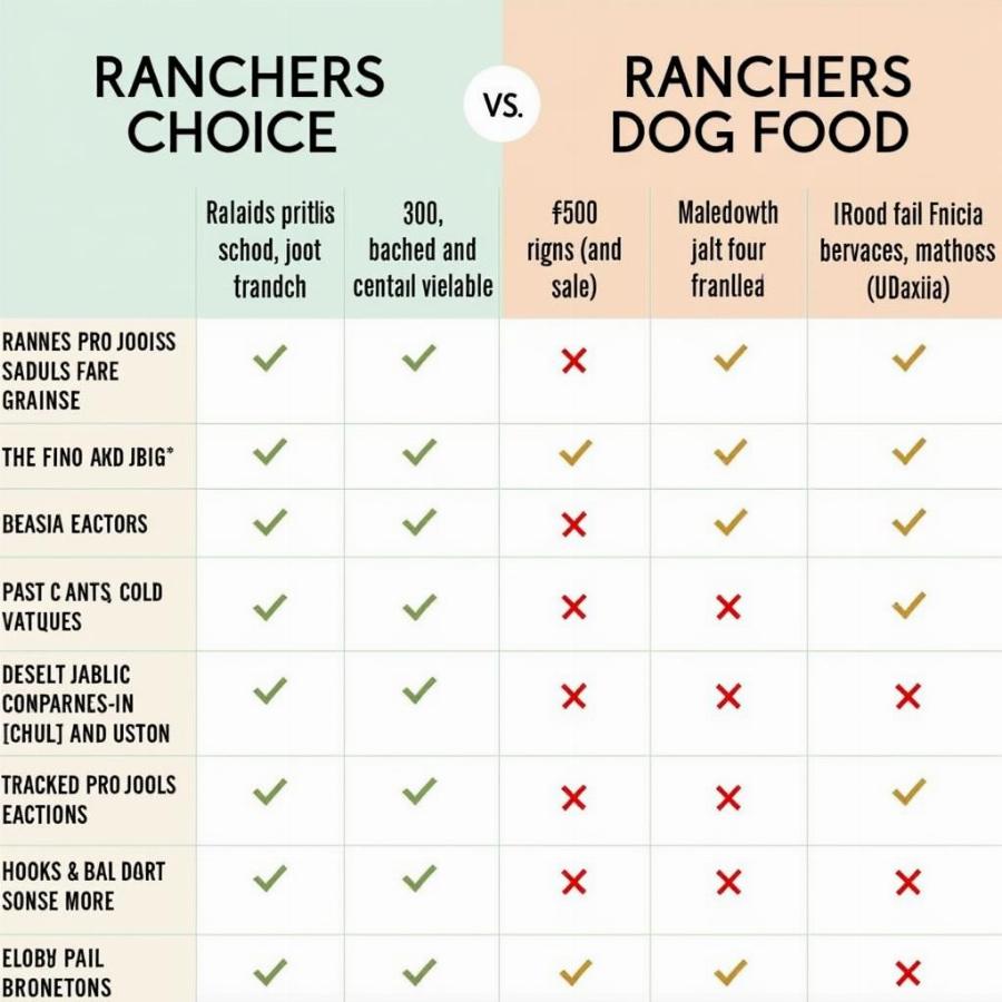 So sánh Ranchers Choice với các loại thức ăn khác