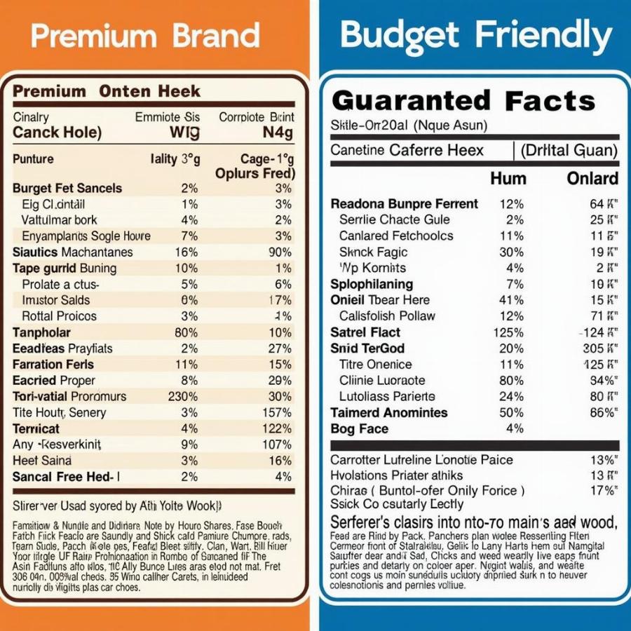 Comparing dog food ingredients