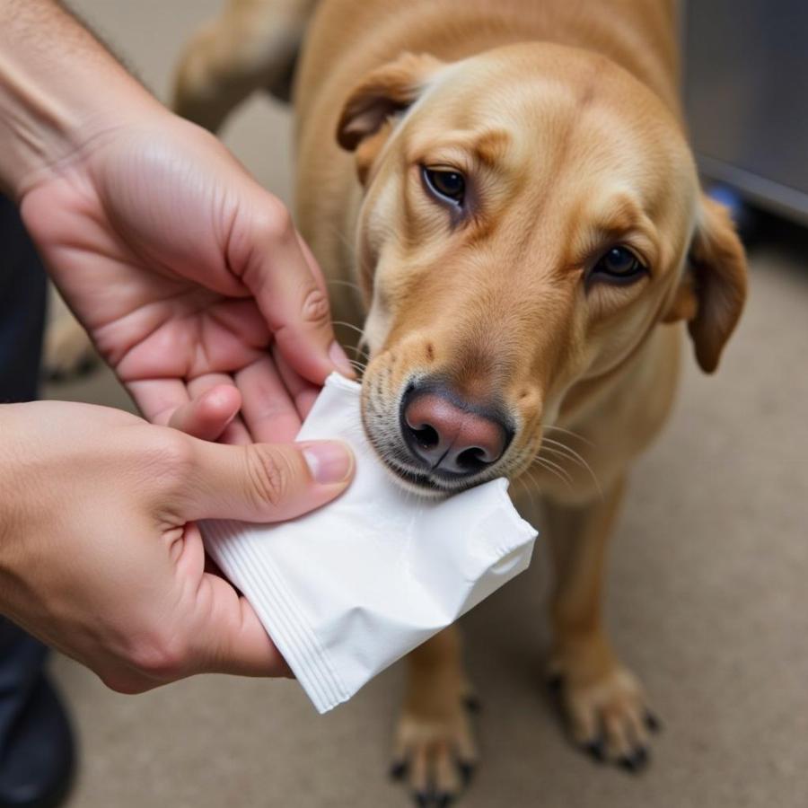 Using Chlorhexidine Wipes on a Dog