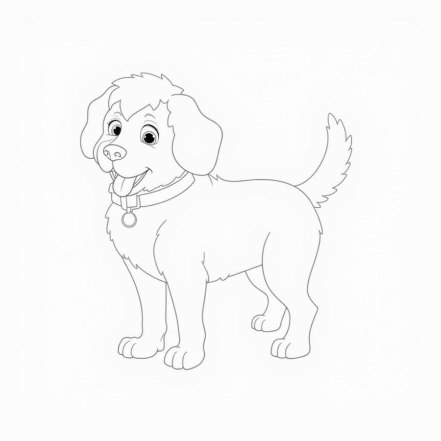 Dog Coloring Page for Kids