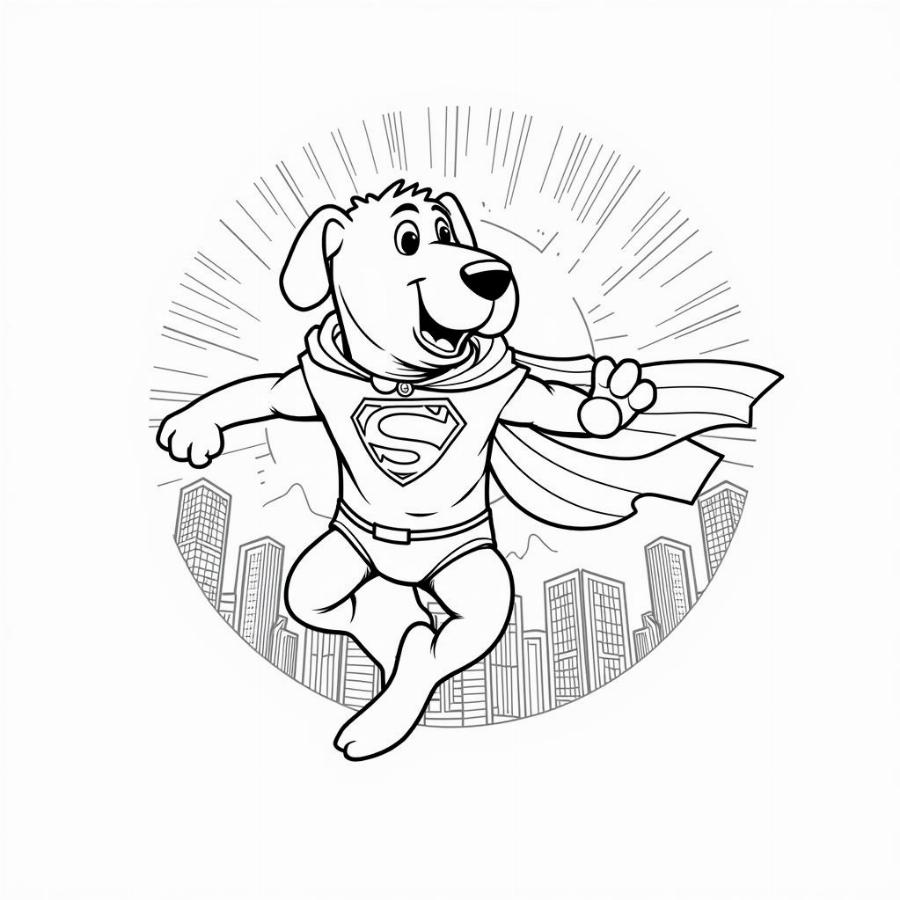 Superhero Dog Man Coloring Page