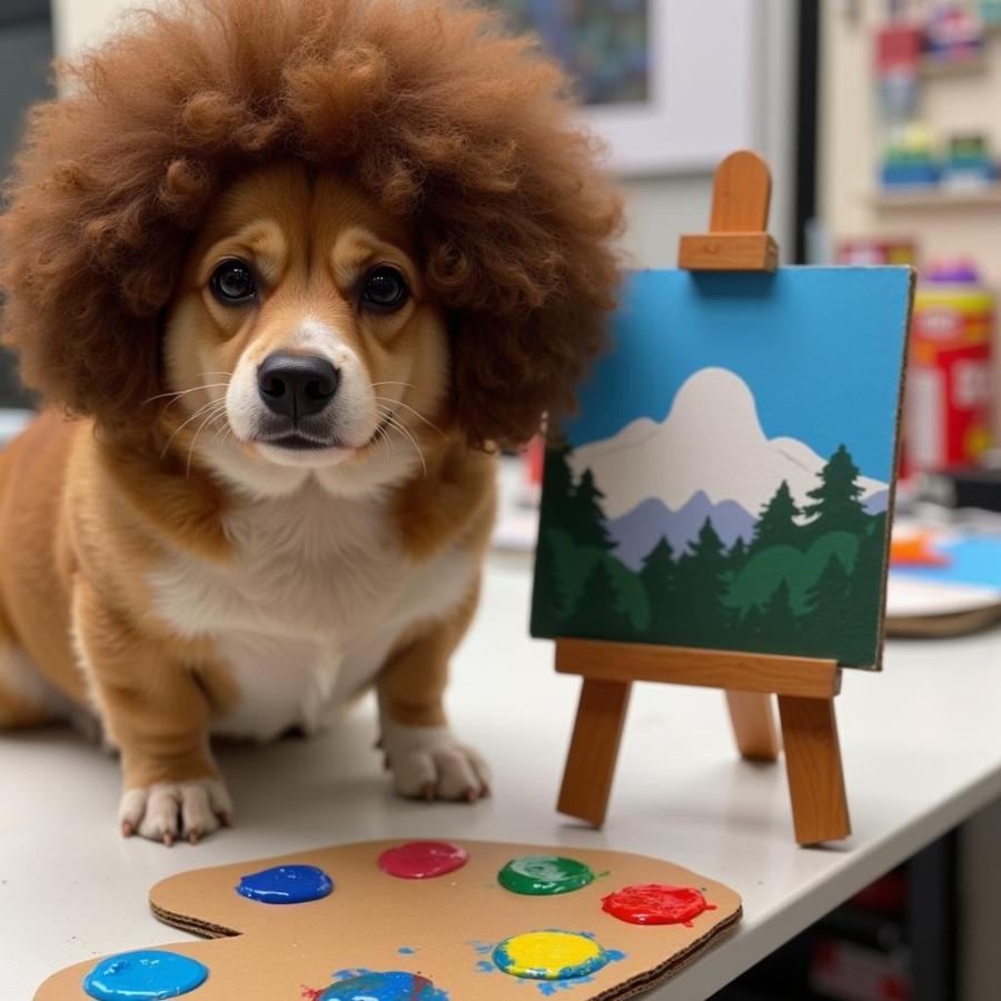 DIY Bob Ross Dog Costume for Your Dog