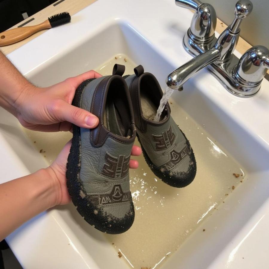 Cleaning dog water shoes correctly