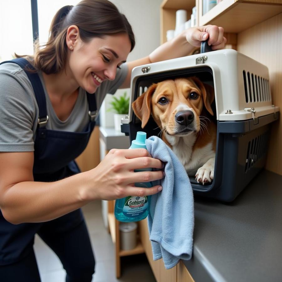 Cleaning a Dog Chest Carrier