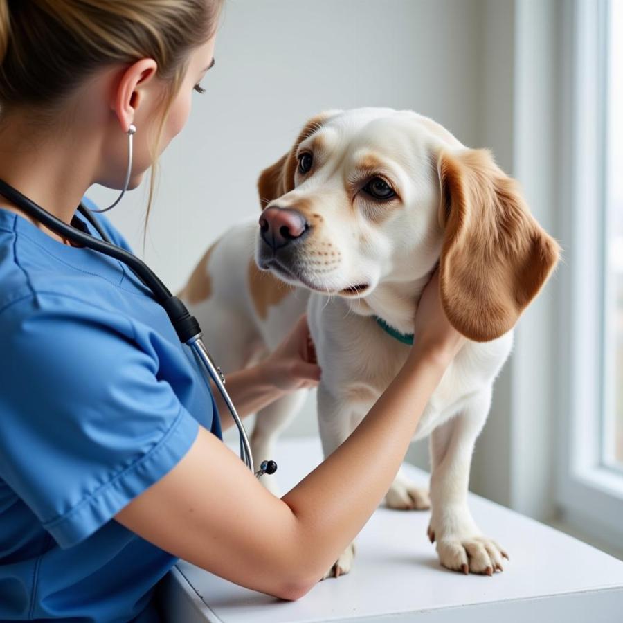 Veterinarian Examining Dog