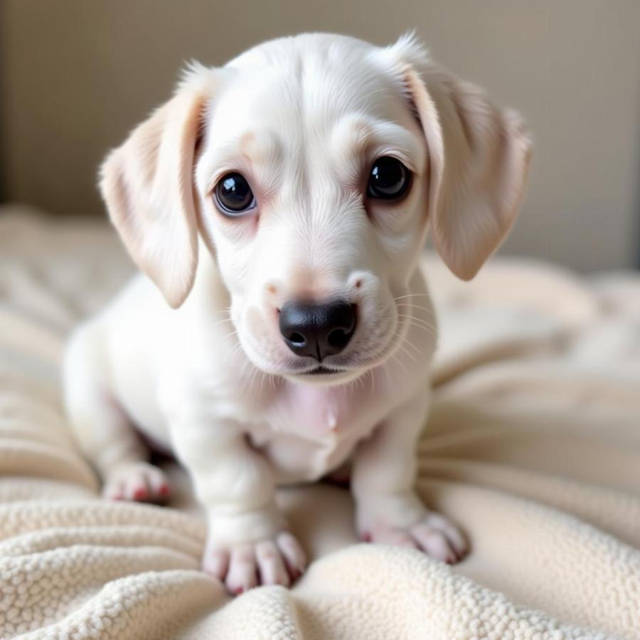 White Wiener Dog Puppy