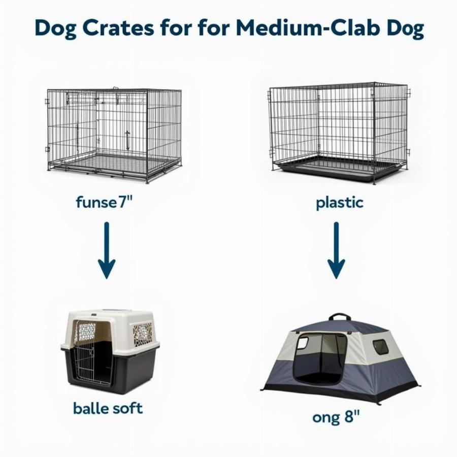 Different types of crates for medium-sized dogs