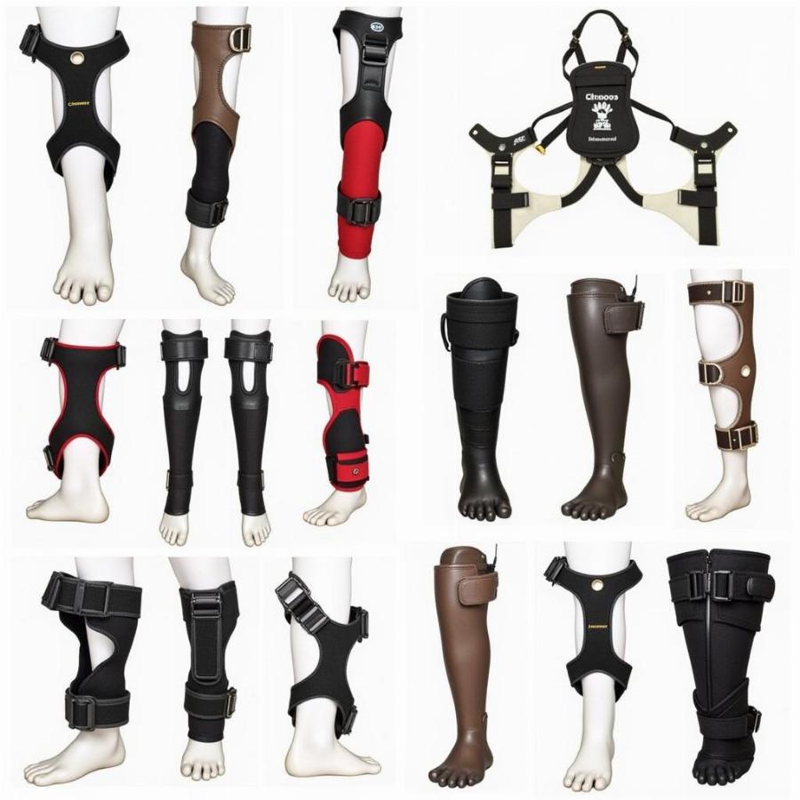 Different types of dog back leg braces