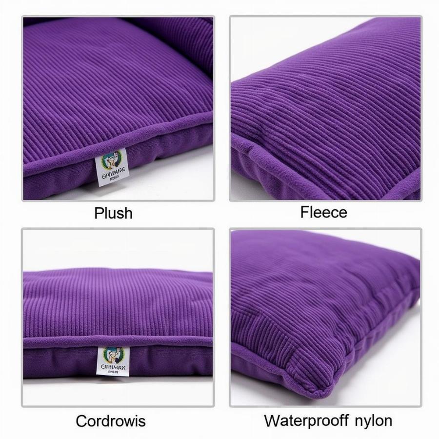 Purple dog bed materials