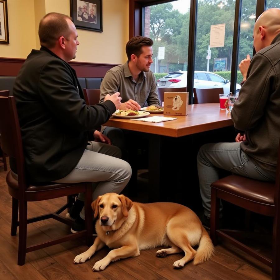 Dogs Accompanying their Owners Inside a Seattle Restaurant