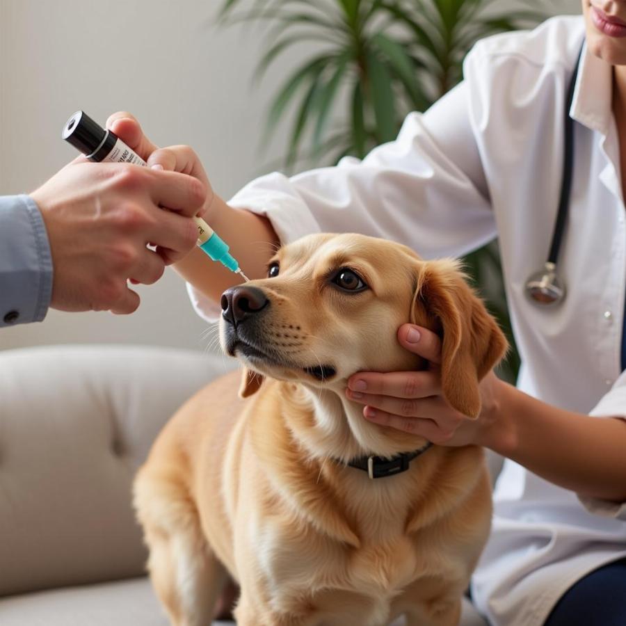 Dog Taking Budesonide Medication