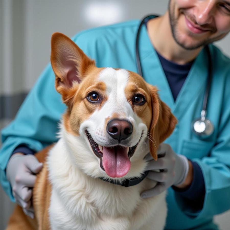 Dog at the Vet Checkup