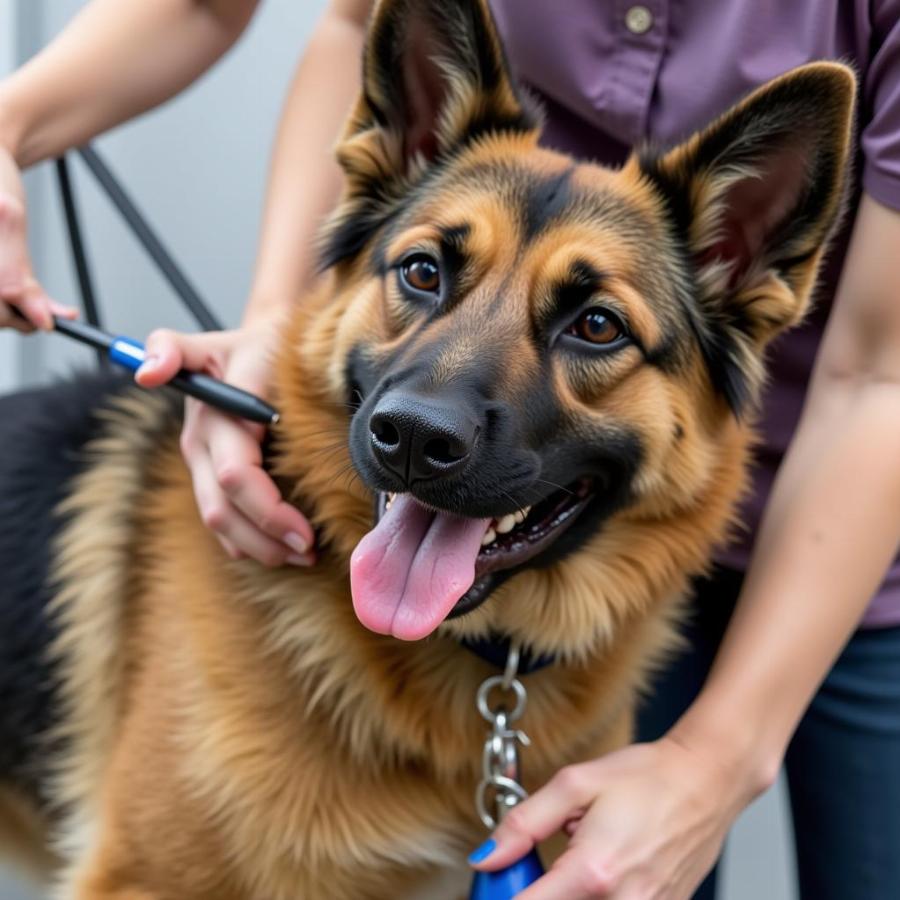 Chải lông cho chó lai Australian Cattle Dog và German Shepherd