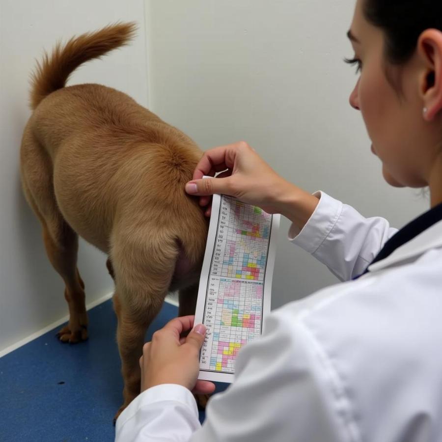 Checking a dog's weight in Mendoza