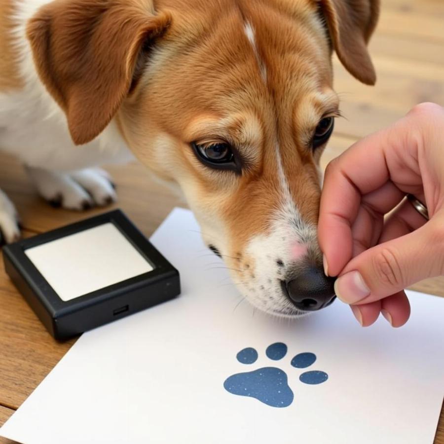 Lấy dấu mũi chó với Dog Nose Print Kit