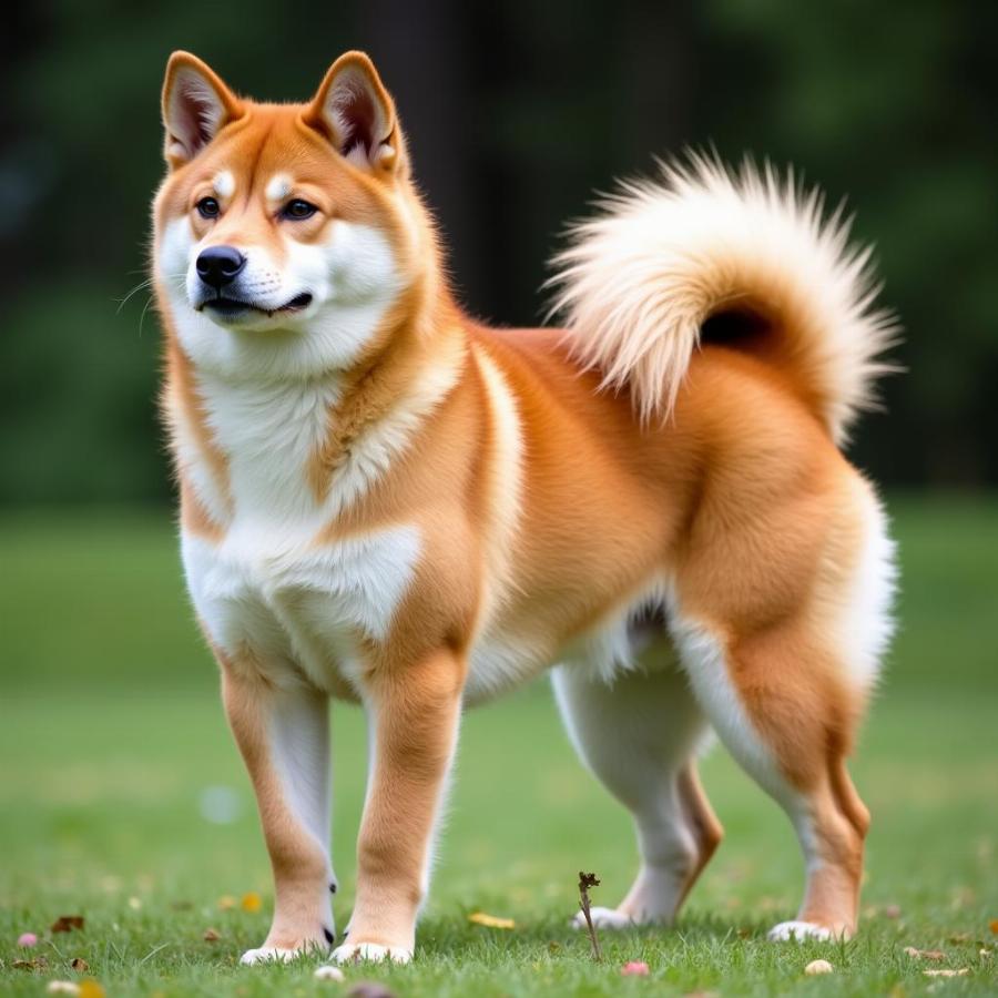 Shiba Inu with a curly tail